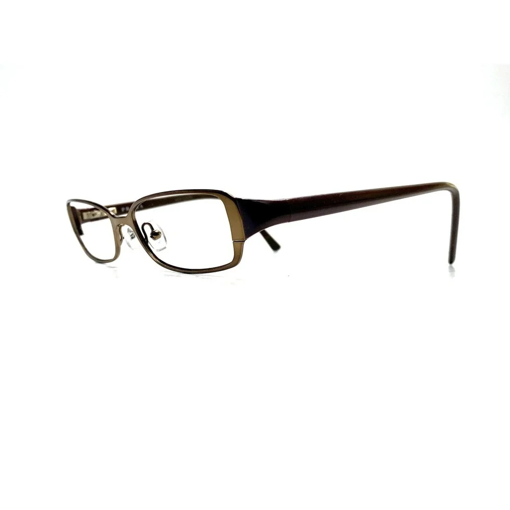 Prada Brown Metal Copper Rectangular Glasses Italy VPR55G 8AE1O1 51 15 135